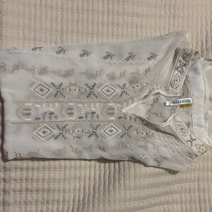 Zara Ivory Tunic with Metallic Embroidery
